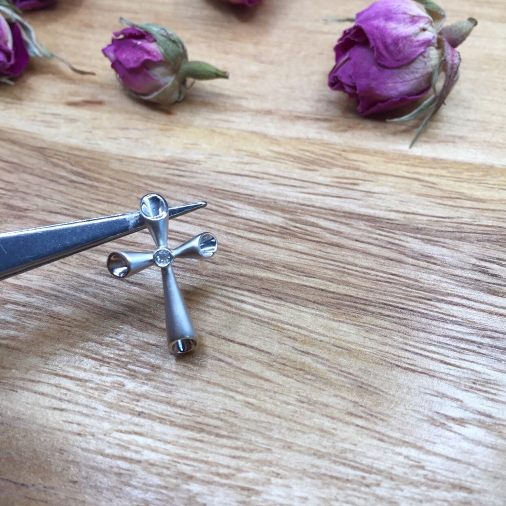 Diamond cross and 14kt white gold